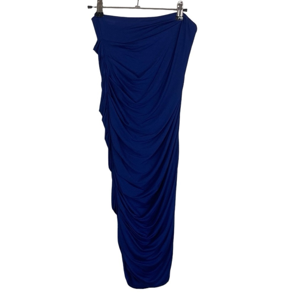 Marciano blue strapless knit dress